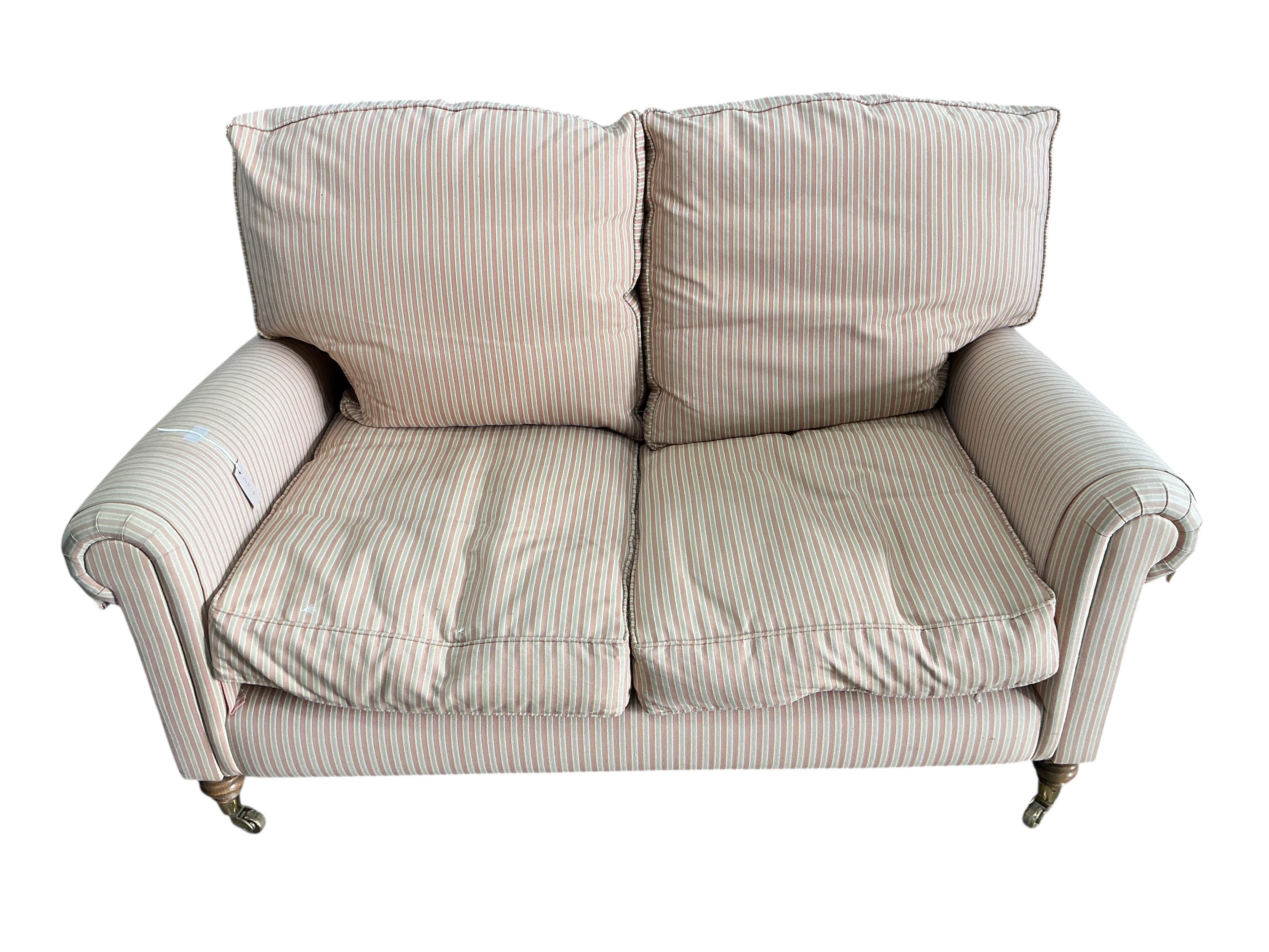 A late Victorian style two seater settee, width 138cm, depth 80cm, height 84cm